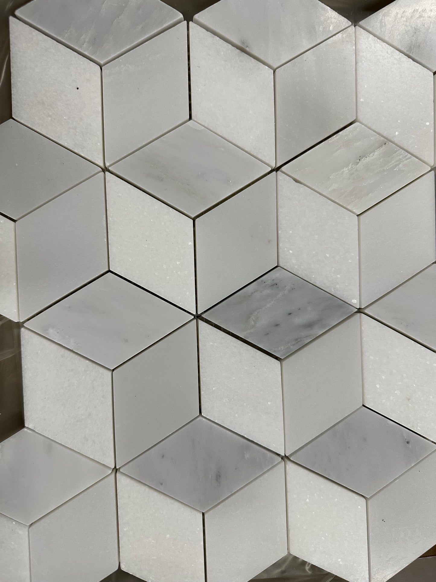 Cubic Hex Calacatta mosaics